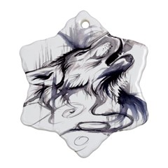 Tattoo-ink-flash-drawing-wolf Ornament (snowflake) by Jancukart