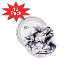 Tattoo-ink-flash-drawing-wolf 1 75  Buttons (10 Pack)