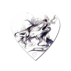 Tattoo-ink-flash-drawing-wolf Heart Magnet