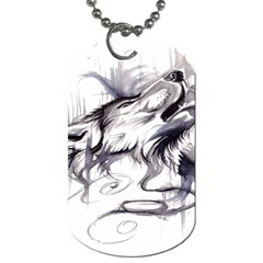 Tattoo-ink-flash-drawing-wolf Dog Tag (one Side)