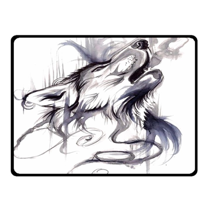Tattoo-ink-flash-drawing-wolf Double Sided Fleece Blanket (Small) 