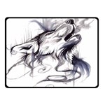 Tattoo-ink-flash-drawing-wolf Double Sided Fleece Blanket (Small)  45 x34  Blanket Back