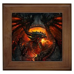 Dragon Fire Fantasy Art Framed Tile