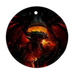 Dragon Fire Fantasy Art Ornament (Round) Front