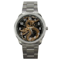 Fantasy Dragon Pentagram Sport Metal Watch by Jancukart