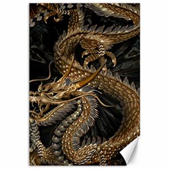 Fantasy Dragon Pentagram Canvas 12  X 18 
