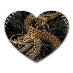 Fantasy Dragon Pentagram Heart Mousepads