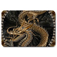 Fantasy Dragon Pentagram Large Doormat  by Jancukart