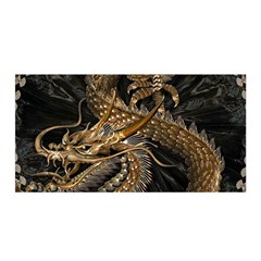 Fantasy Dragon Pentagram Satin Wrap 35  X 70  by Jancukart