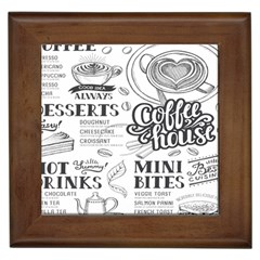 Vintage Coffee-tea-cafe-hamburger-menu-coffee-shop-menu Framed Tile