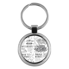 Vintage Coffee-tea-cafe-hamburger-menu-coffee-shop-menu Key Chain (round)