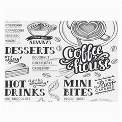 Vintage Coffee-tea-cafe-hamburger-menu-coffee-shop-menu Large Glasses Cloth