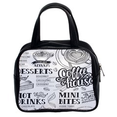 Vintage Coffee-tea-cafe-hamburger-menu-coffee-shop-menu Classic Handbag (two Sides)