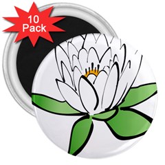 Lotus-flower-water-lily 3  Magnets (10 Pack) 