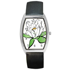 Lotus-flower-water-lily Barrel Style Metal Watch