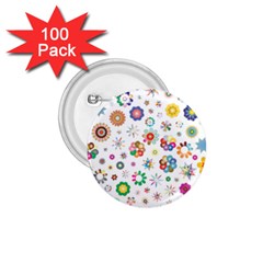 Flower Floral Pattern 1 75  Buttons (100 Pack) 