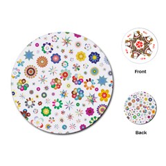 Flower Floral Pattern Playing Cards Single Design (round)