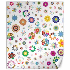 Flower Floral Pattern Canvas 8  X 10 