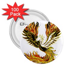 Phoenix-bird-fire-bright-red-swing 2 25  Buttons (100 Pack) 