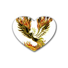 Phoenix-bird-fire-bright-red-swing Rubber Coaster (heart)