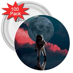 Astronaut-moon-space-nasa-planet 3  Buttons (100 Pack) 