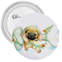 Pug-watercolor-cute-animal-dog 3  Buttons