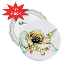 Pug-watercolor-cute-animal-dog 2 25  Buttons (10 Pack) 