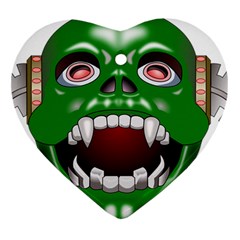 Monster-mask-alien-horror-devil Ornament (heart)