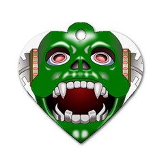 Monster-mask-alien-horror-devil Dog Tag Heart (two Sides)