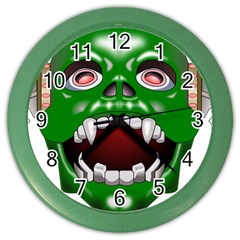 Monster-mask-alien-horror-devil Color Wall Clock