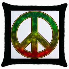 Peace-rastafarian Throw Pillow Case (black)