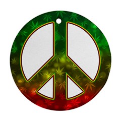 Peace-rastafarian Round Ornament (two Sides)