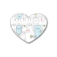 Circuits-electronics-atmel Rubber Coaster (heart)