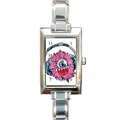 Monster-headphones-headset-listen Rectangle Italian Charm Watch