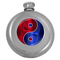 Yin Yang Eastern Asian Philosophy Round Hip Flask (5 Oz) by Jancukart