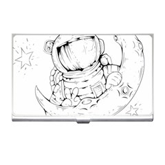Astronaut-moon-space-astronomy Business Card Holder by Jancukart