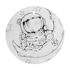 Astronaut-moon-space-astronomy Round Ornament (Two Sides)