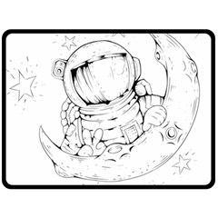 Astronaut-moon-space-astronomy Fleece Blanket (large)  by Jancukart
