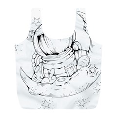 Astronaut-moon-space-astronomy Full Print Recycle Bag (L)