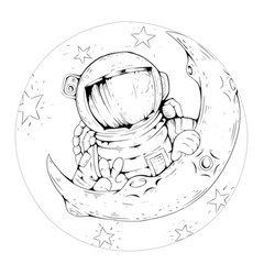 Astronaut-moon-space-astronomy Pop socket (White)