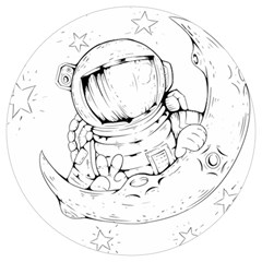 Astronaut-moon-space-astronomy Round Trivet