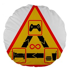 Gamer-geek-video-game-sign-fan Large 18  Premium Flano Round Cushions by Jancukart