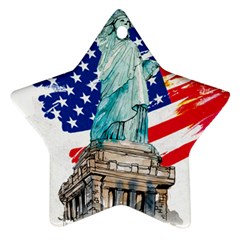 Statue Of Liberty Independence Day Poster Art Ornament (star)