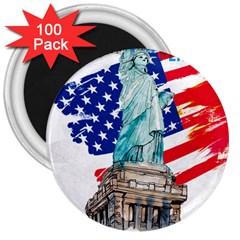 Statue Of Liberty Independence Day Poster Art 3  Magnets (100 Pack)