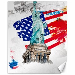 Statue Of Liberty Independence Day Poster Art Canvas 16  X 20  by Jancukart