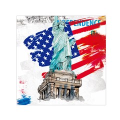 Statue Of Liberty Independence Day Poster Art Square Satin Scarf (30  X 30 )