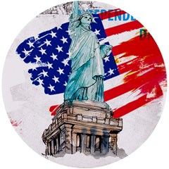 Statue Of Liberty Independence Day Poster Art UV Print Round Tile Coaster