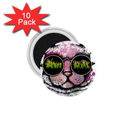 Black-cat-head 1 75  Magnets (10 Pack) 