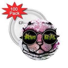 Black-cat-head 2 25  Buttons (100 Pack) 