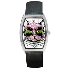 Black-cat-head Barrel Style Metal Watch by Jancukart